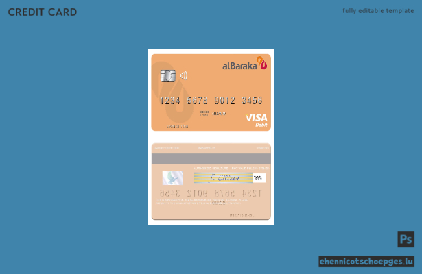 Beispielvorschau der Visa-Debitkarte der Pakistan Al Baraka Bank